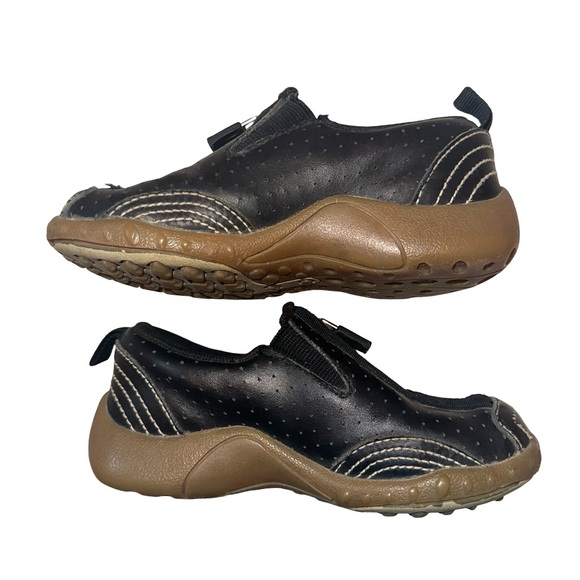 Merrell Barrado Black Brown Leather Slip On Zip Up Walking Hiking Shoes Size 9 - Picture 3 of 8